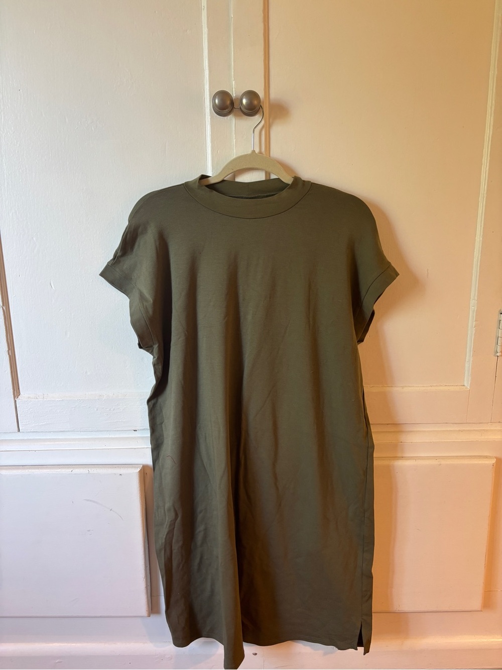 Eileen Fisher Olive Green Midi T-Shirt Dress